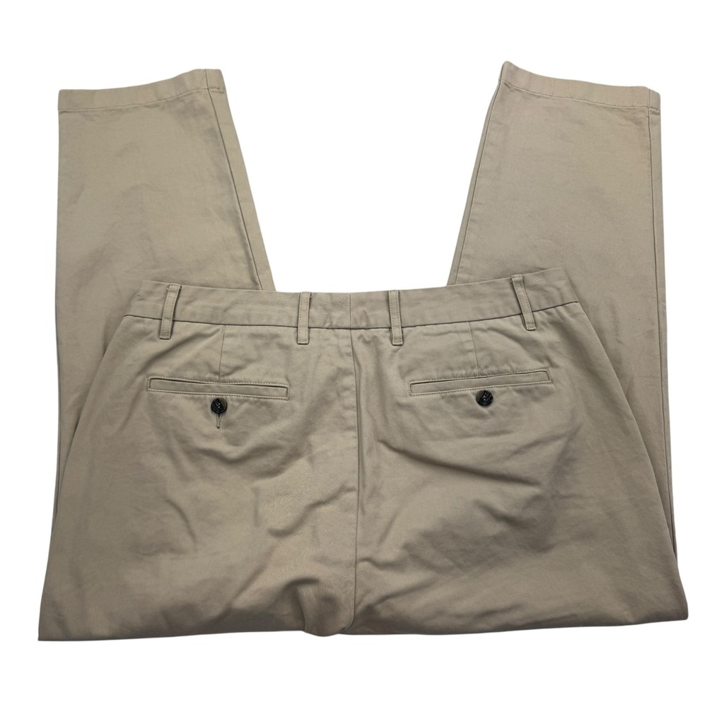 Peter Manning Pants Mens 35x26 Khaki Classic Fit Chinos Beige Flat Front Cotton